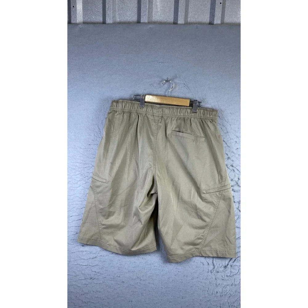 Nike Cargo Shorts Mens Large Tan Excellent Elastic Waist Athletic Casual 13654